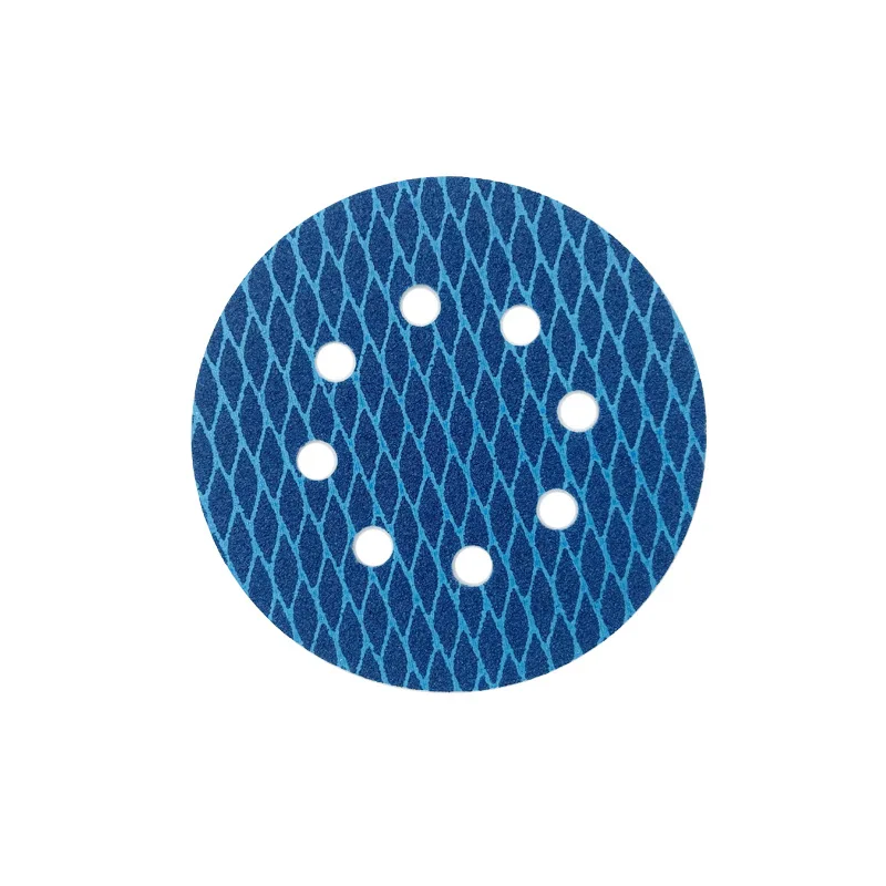 Carta vetrata blu 5 pollici 8 fori diamante asciutto e bagnato indietro carta vetrata in velluto griglia diamantata accessori per utensili in carta vetrata 100 pezzi