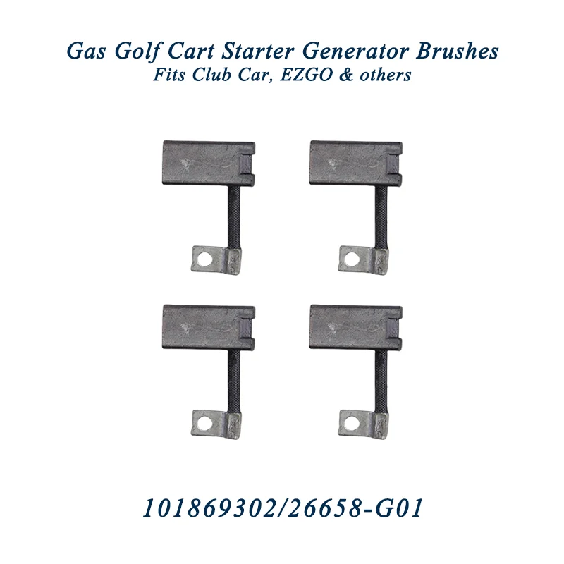Golf Cart Starter Generator Carbon Brush Kit 4 pcs for Club Car E-Z-GO E-Z-go Ya ma ha Gas golf cart 101869302 26658-G01