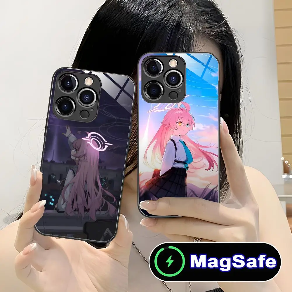 

Blue Archive Takahashi Hoshino Phone Case for iPhone 16 15 14 13 12 11 Pro Max Plus Mini MagSafe Glass Colour Printing Pretty