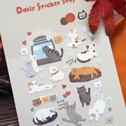 Kore ithalat orijinal BONITO kedi pençe gümüş kaplama çıkartmalar Scrapbooking Diy dergisi günlük Sticker sevimli dekor hediye kırtasiye