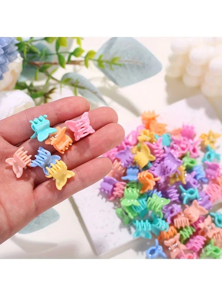 

10Pcs Random Color Mini Butterfly Hair Claw Clips for Women, Cute Versatile Candy Color Small Hair Barrettes, Colorful Daily Hair Accessories for Ladies