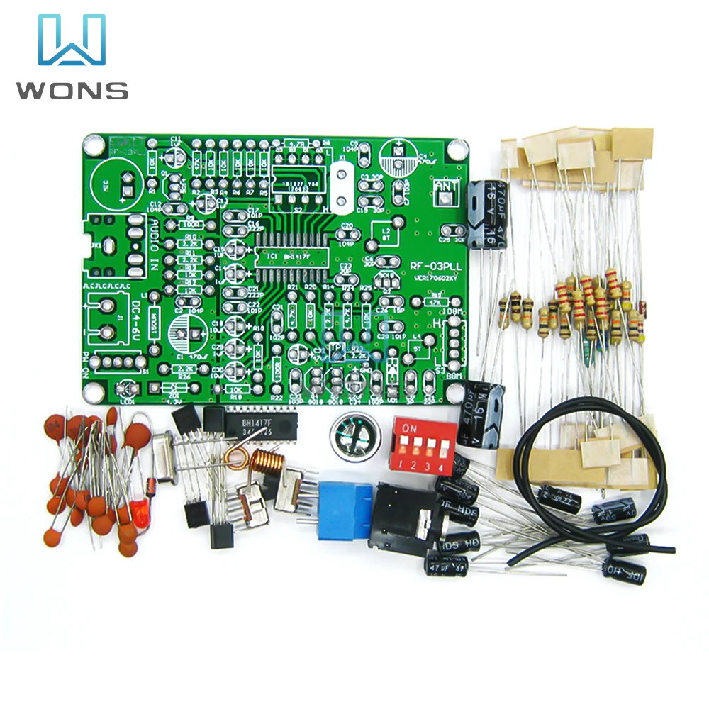 DC4-6V 87-108MHz FM Frequency Modulation Wireless Microphone Module Stereo Transmission Module DIY FM Transmitter Board Parts