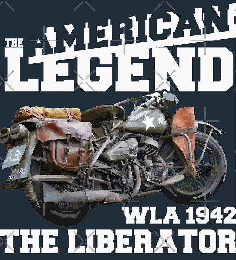 Great Motorcycles US Army WLA 1942 The Liberator T Shirt. New 100% Cotton Short Sleeve O-Neck T-shirt Casual Mens Top