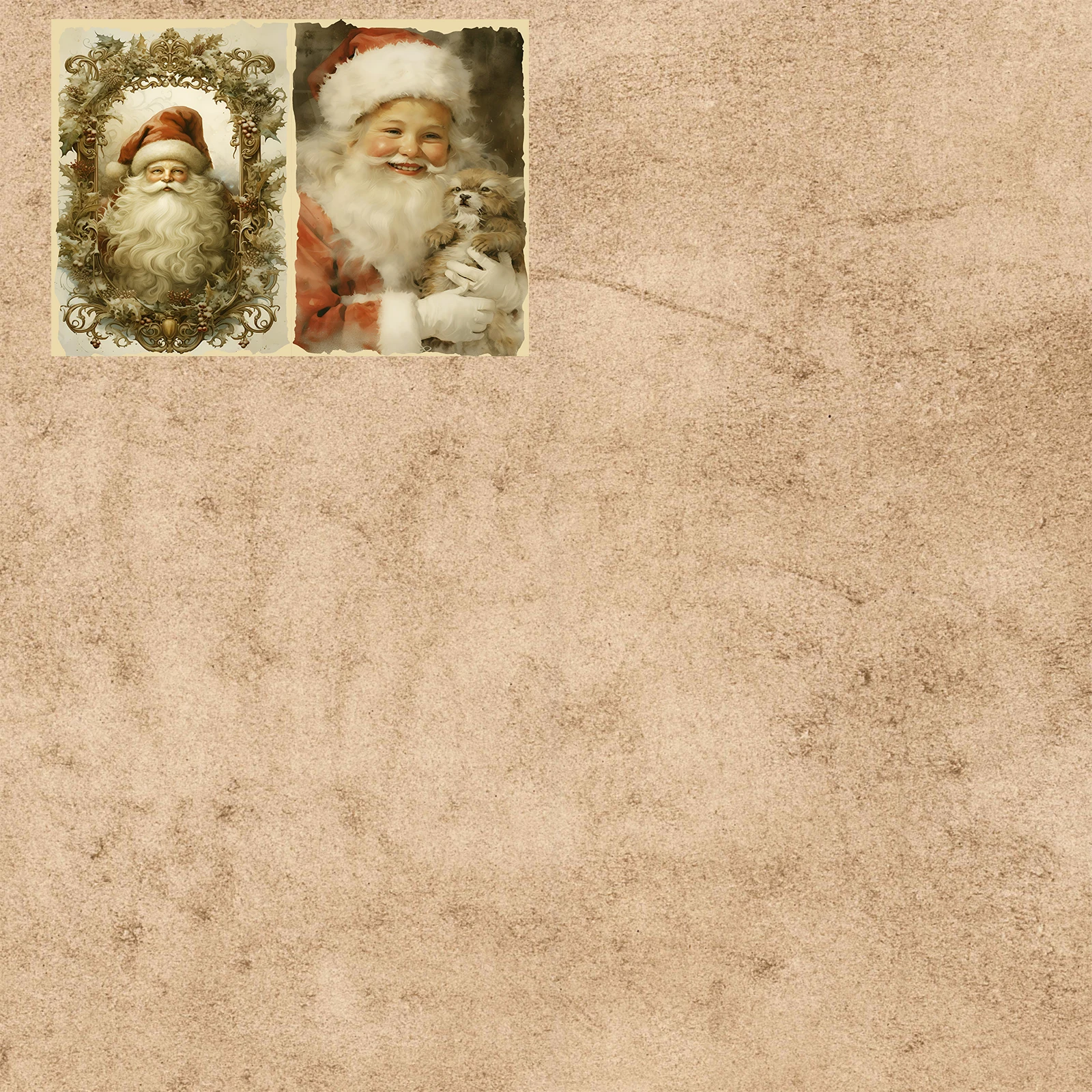 10 Sheets A5 Size Christmas Santa Snow Scene Background Vintage Grunge Journal Planning Scrapbooking