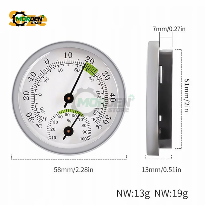 Mini Thermometer Metal Case Steam Sauna Room Thermometer Hygrometer Bath And Sauna Indoor Outdoor Used Hygrothermograph