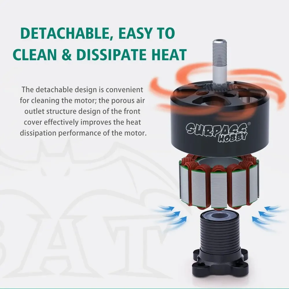 

Комплект из 4 бесщеточных двигателей Surpass Hobby Bat B2810 2810 980KV 1180KV / B2812 / B2806.5 / B2812 4-6S с алюминиевым валом для FPV-дронов и радиоуправляемых моделей