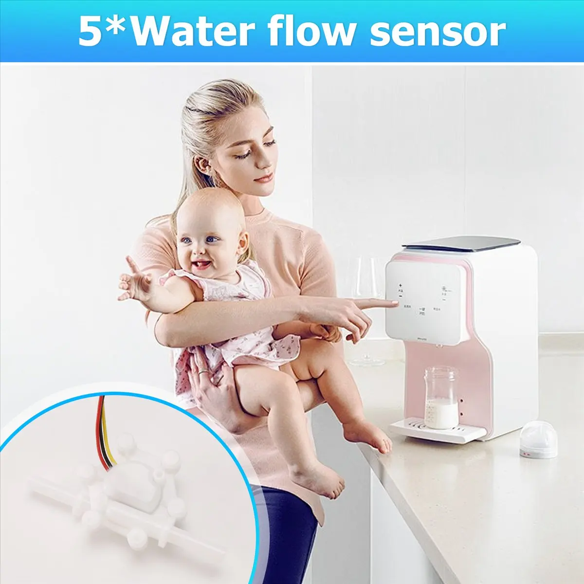 High-quality measuring tools 5Pcs Water Flow Sensor DC5V Flow Meter for Water Dispensers Switch in Stock