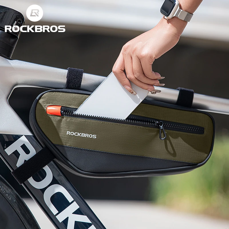 

ROCKBROS Bicycle Bag Bike Frame Tube Bag Reflective 1.7L Bike Top Bottom Tube Bag Frame Bag MTB Road Cycling Pannier Portable