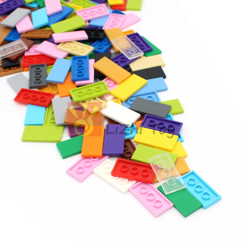 50pcs MOC Flat Tiles 2x4 Tablet Smooth 87079 DIY Enlighten Classic Building Block Bricks Compatible with Assembles Particles Toy