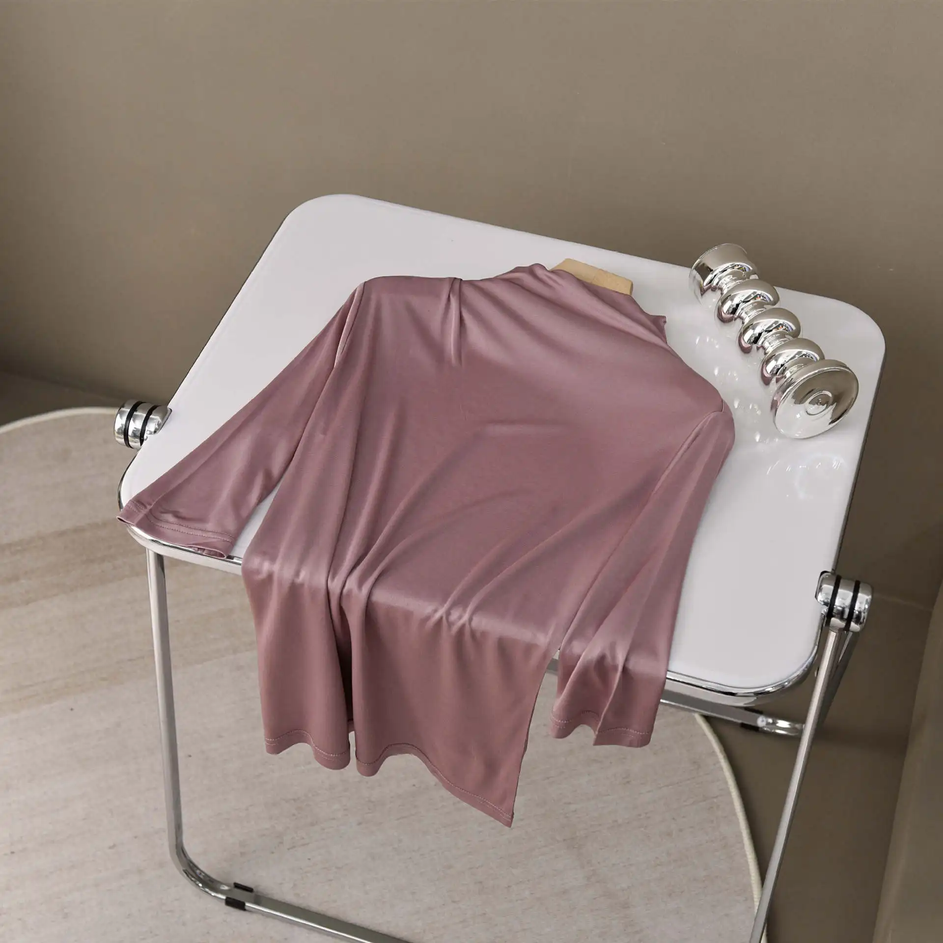 Nouvel été 2025 femmes décontracté hauts demi manches T-Shirt mûrier soie col rond concepteur de luxe marque basique Simple haut