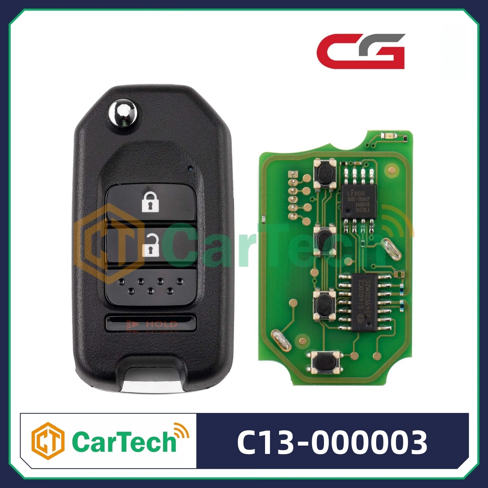 Cartech  CGDI C13-000003 3 Buttons Wire Remote for HONDA Type Used with CGDI K2