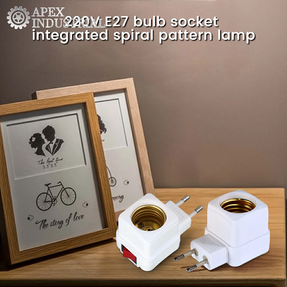 Lâmpadas de luz LED soquete, suporte base, adaptador de plugue da UE, interruptor ligado e desligado, branco, 1 pc, E27