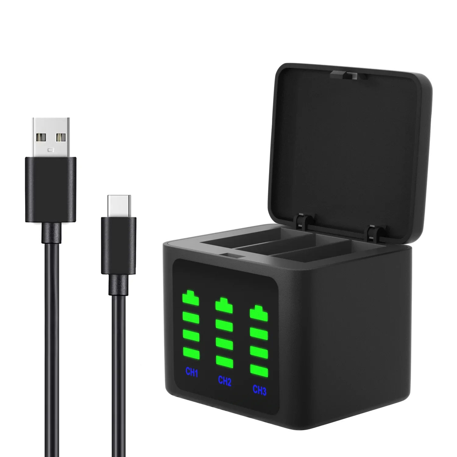 For GoPro 12 11 10 Charger, fast charging box, lithium ion battery storage box, for GoPro Hero 9 10 11 sports camera accessorie