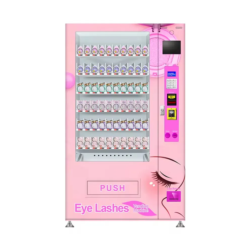 Design Sticker Cosmetic Eyelashes Hair Beauty Vending Machine Wholesale Vendor Ramen Clothes Combo Vending Machines for Makeup