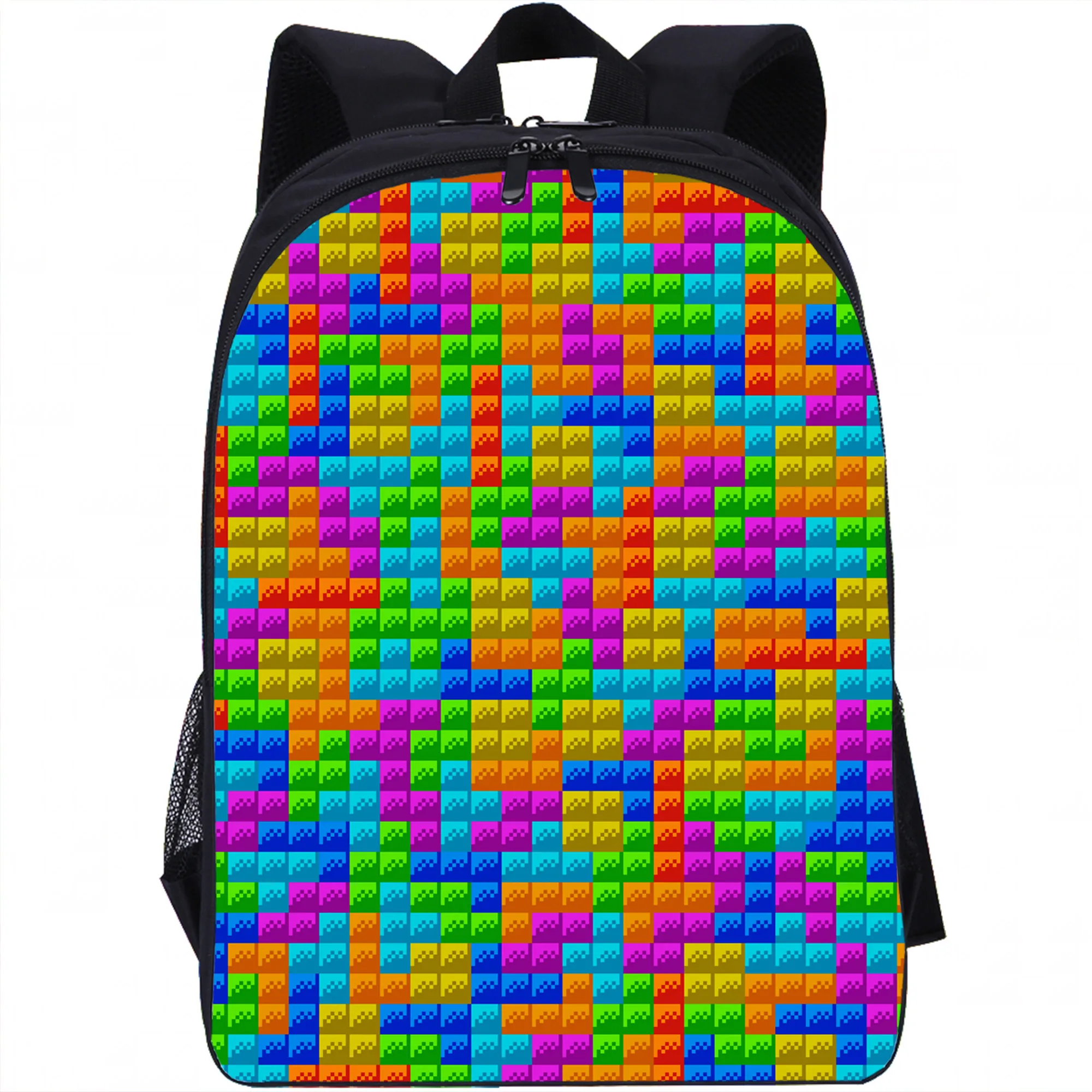 Schul rucksack für Mädchen Jungen 16 Zoll 3D-Würfel Spiel druck im Freien Reises port Kinder rucksack zurück zur Schule Geschenk Bücher tasche