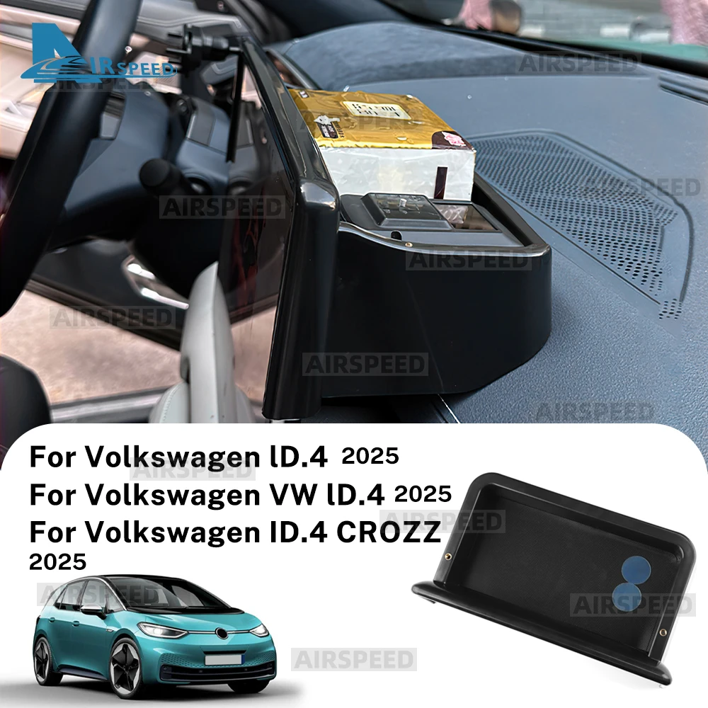 

Dashboard Storage Box For VW Volkswagen ID.3 ID.4 ID3 ID4 CROZZ 2025 Center Console Hidden Tray Behind Screen Car Accessories