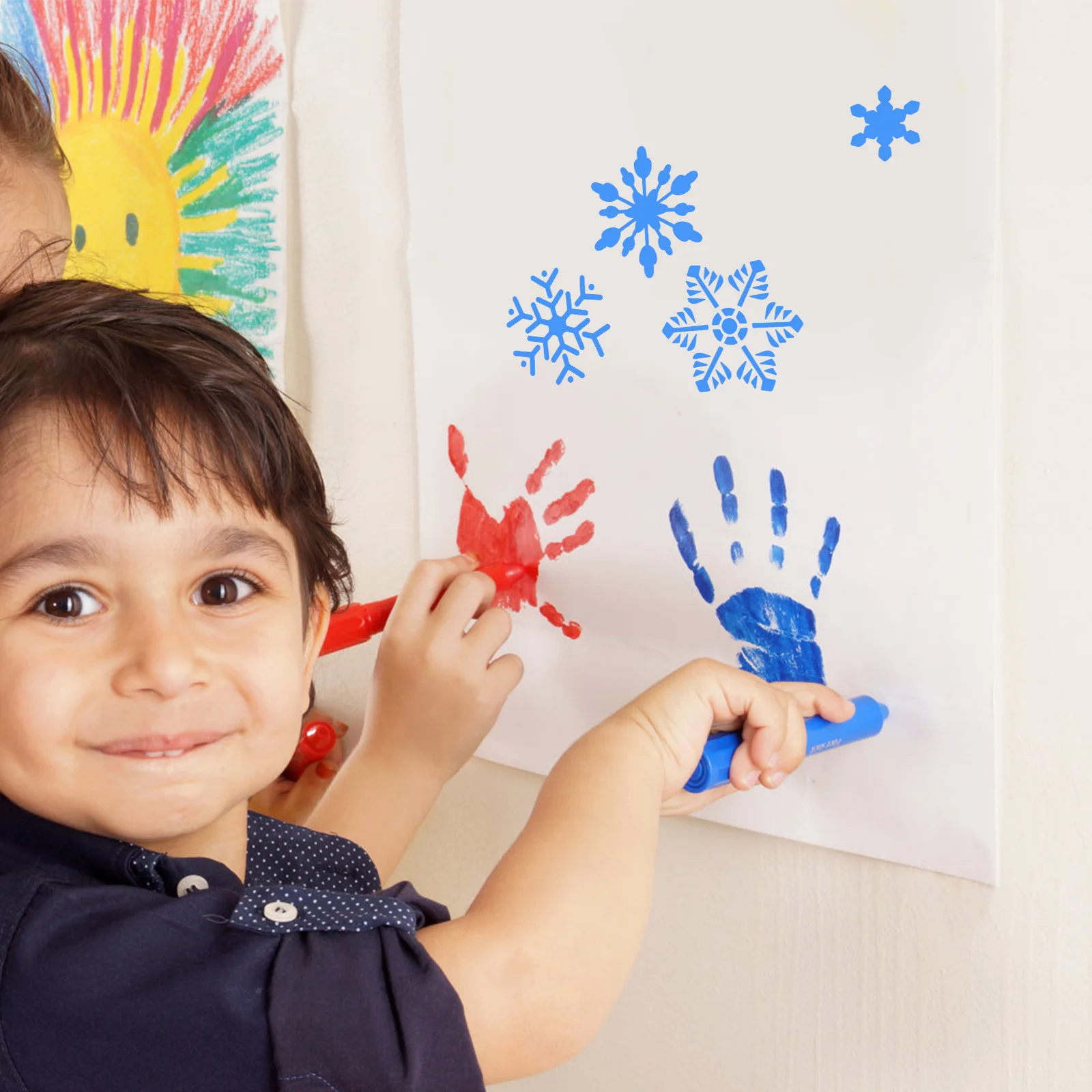 

6Pcs Xmas Snowflake Drawing Stencils Reusable Christmas Templates DIY Painting Supplies Snowflake Stencils Christmas Stencil