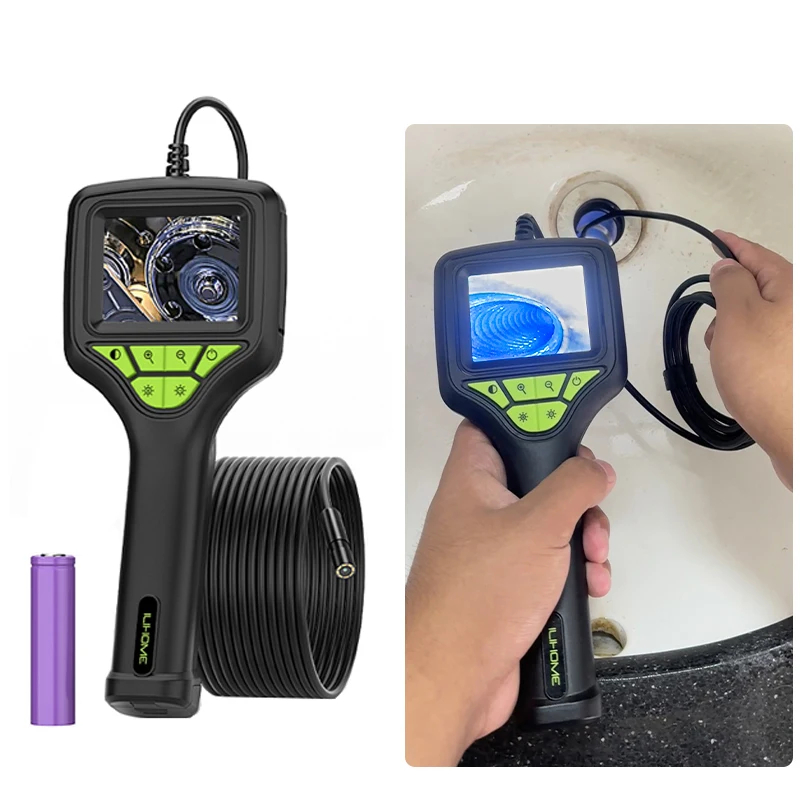 2-50m Industrial Endoscope 8mm 1080P HD Camera with 2.8'' Screen Hand-held IP67 Borescope Inspection Pipline Sewer Engine