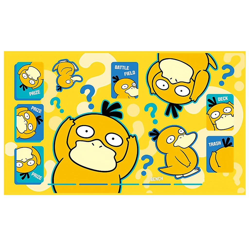 

600x350x2mm Diy Psyduck PTCG Rubber Play Mat Self Made Pokemon Battle Card Mat Anime Game Battle Mat Gift
