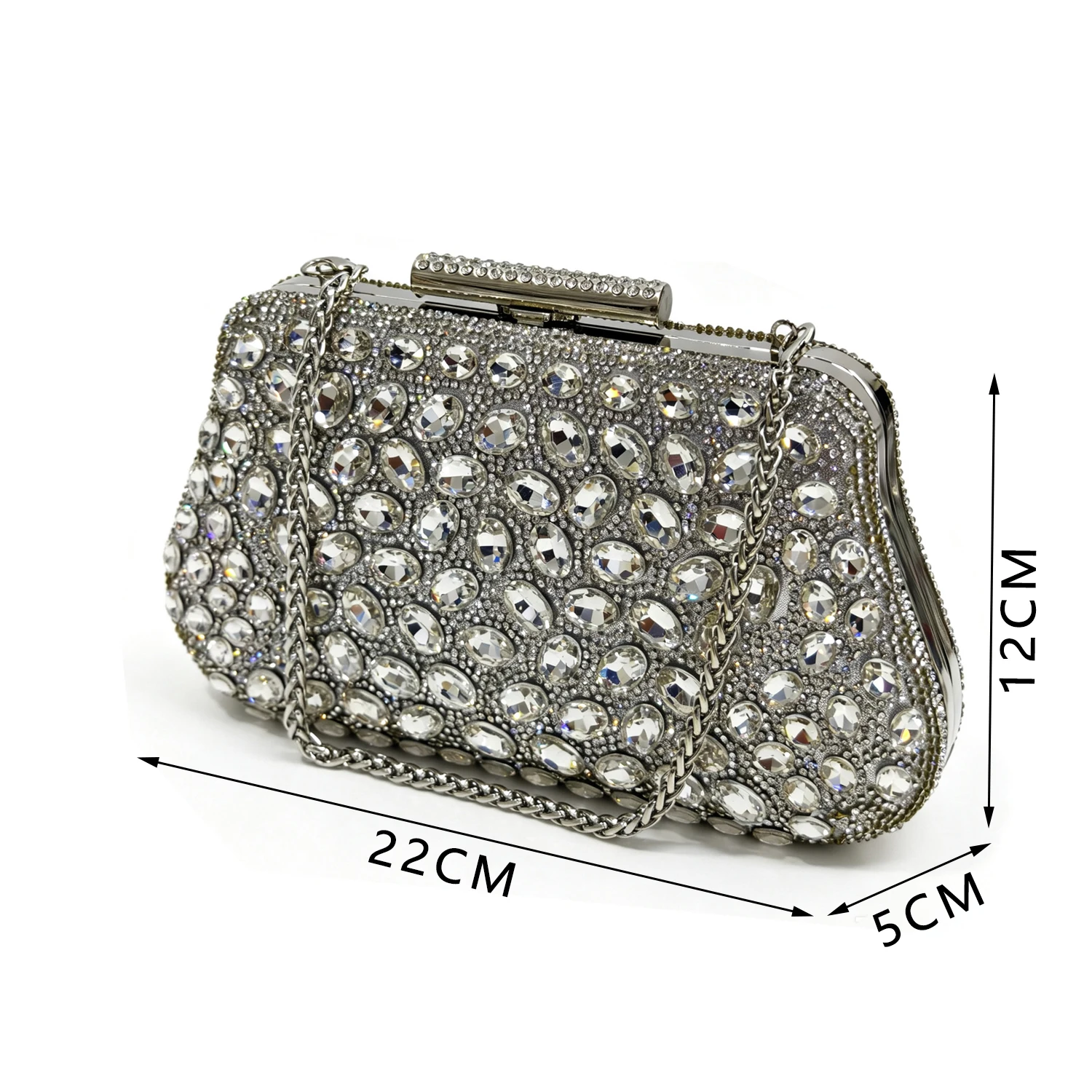 2026 INS Italian Design Silver Rhinestone Peep Toe Women's Bigger Size High Heels Matching Bag Set Ideal for Parties & Weddings