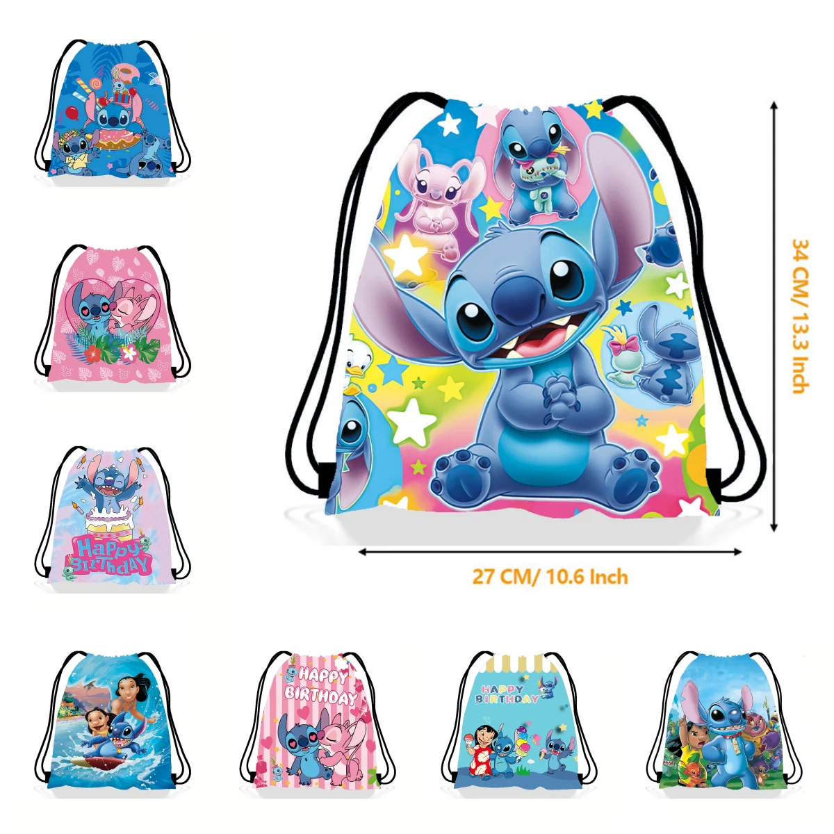 Disney Lilo & Stitch Anime zaino borsa con coulisse Stitch decorazioni per feste borsa regalo Kid Birthday Party Baby Shower forniture regali