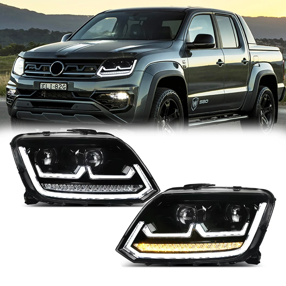 Pop Car Lamp For Amarok 2011-2019 LED Auto Headlights Assembly Upgrade Dynamic Signal Lamp Bifocal Lens LHD RHD Tool Accesso