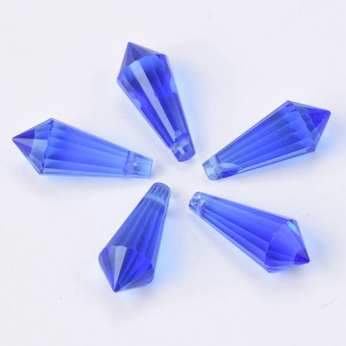10pcs 11x20mm Teardrop Bicone Prism Faceted Crystal Glass Loose Crafts Pendants Beads for Jewelry Making DIY