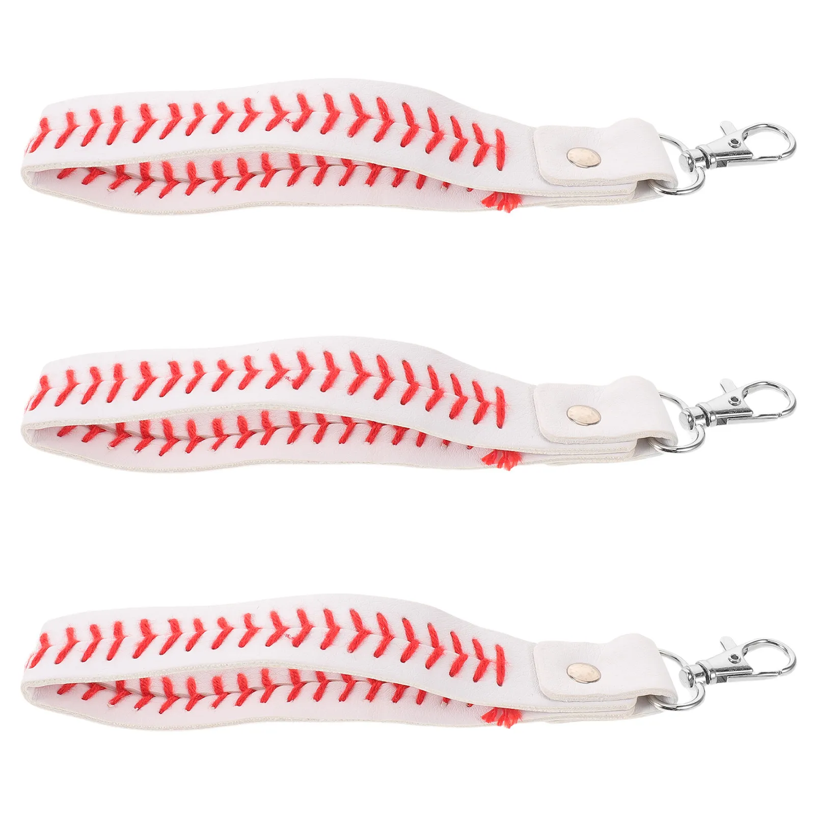 3Pcs PU Baseball Keychains Soft Lightweight Key Holder Wrist Strap for Men Women School Office Sports Gift Baseball Lover