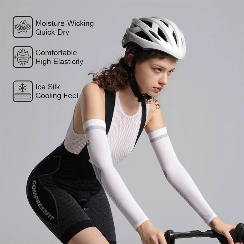 

Summer UV Protection Ice Silk Arm Sleeves – Unisex Seamless Moisture-Wicking & Quick-Dry For Cycling/Camping/Hiking/Sports