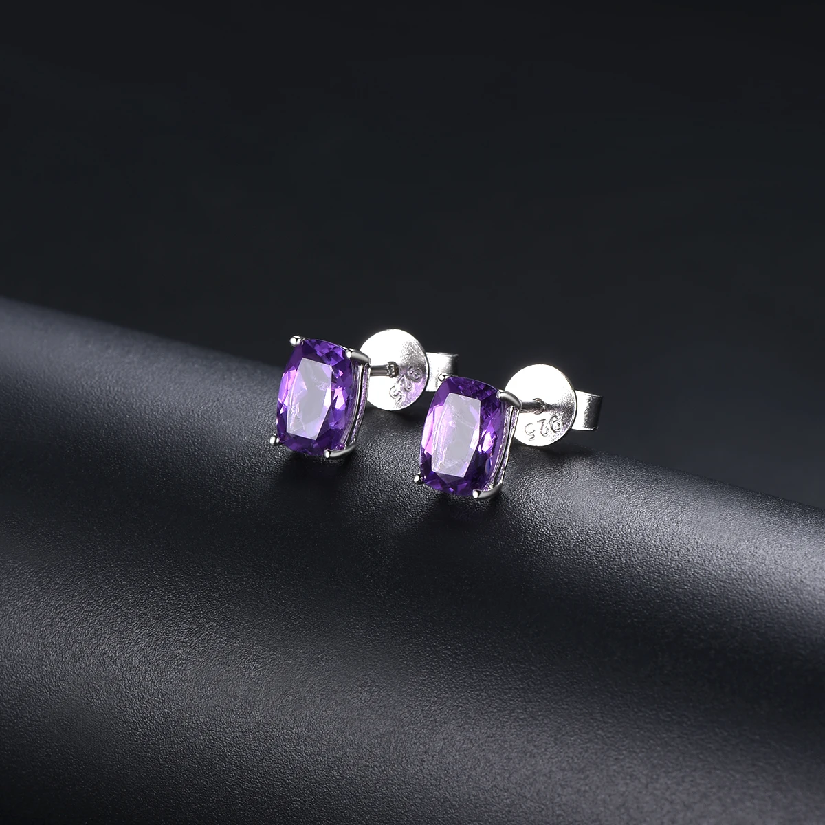 

Серьги-гвоздики из натурального аметиста и серебра 925 пробы, с фиолетовыми камнями, из цельного серебра 925 пробы, винтажные, изысканные, элегантные украшения для женщин
