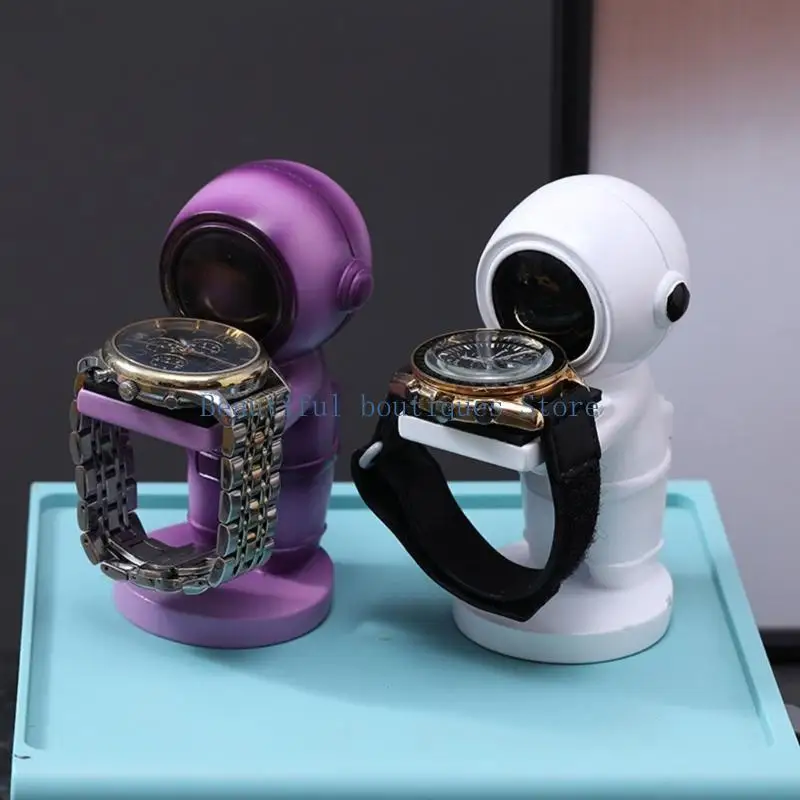 

U4LF Modern Astronaut Designs Watch and Rings Display Tray Sturdy Resin Crafted Jewelry Stand Home Accessory for Decoration