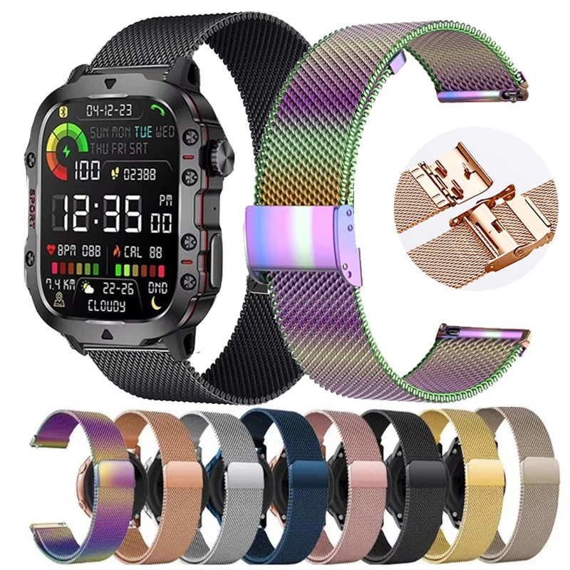 Edelstahlarmband für LIGE Smart Watch QX11 Smartwatch Milanese Loop Band für LIGE QX11 Metallarmband Correa Armband
