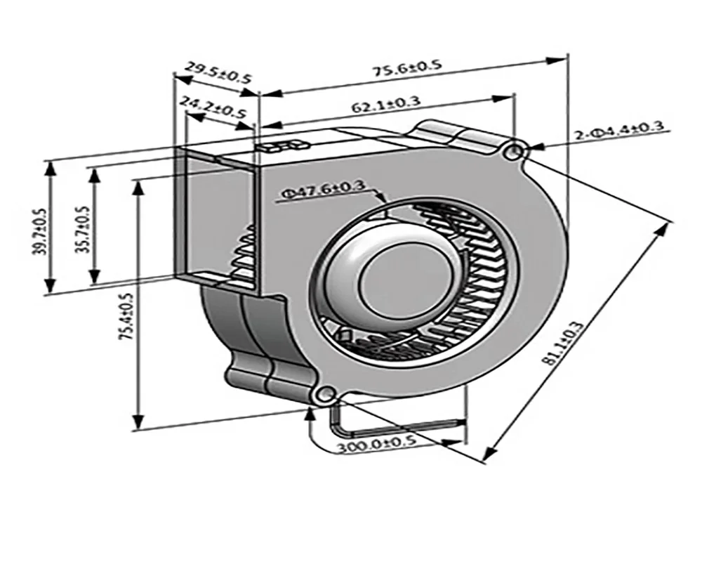 

Заводской 7530 двойной шарикоподшипник 7,5 см турбонагнетатель AC110V-220V DC AC охлаждающий вентилятор 75*30 мм