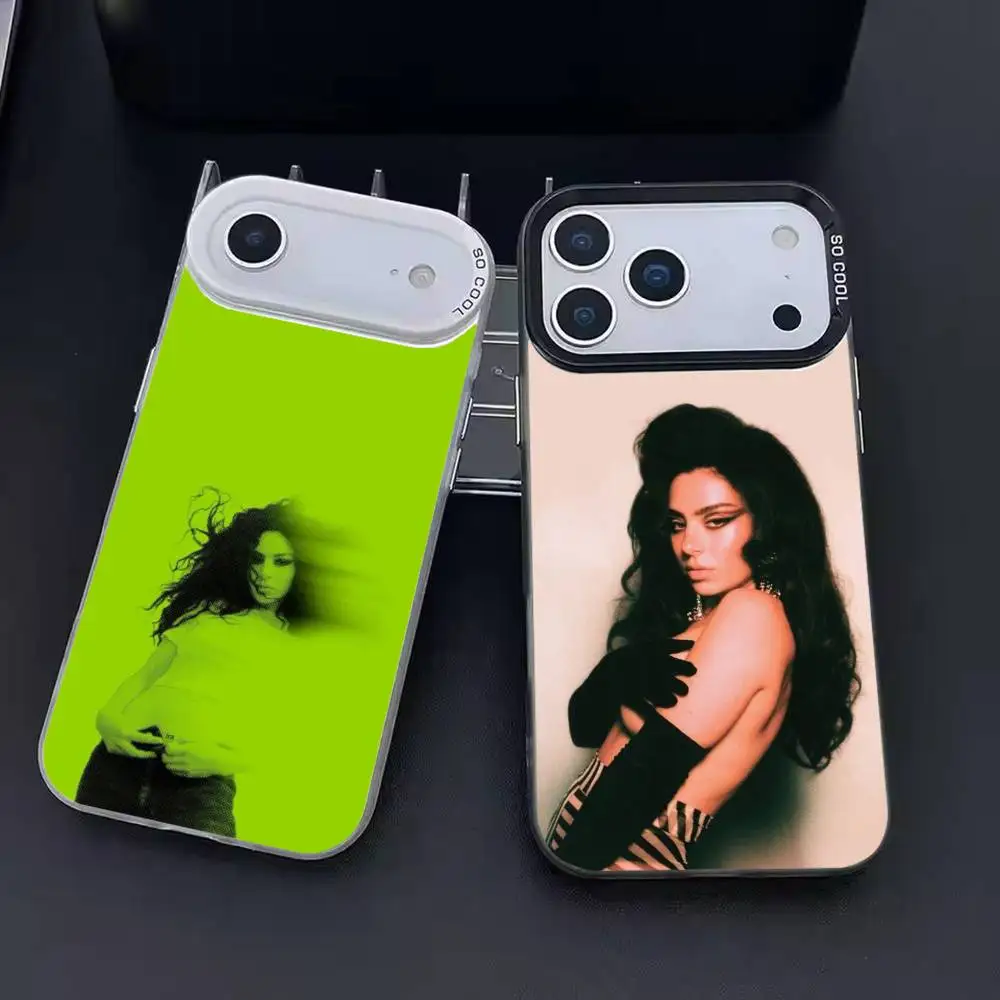 

Singer C-Charli xcx Phone Case Color Silver Shell For IPhone 17 16 15 14 13 12 11 Pro Max Plus