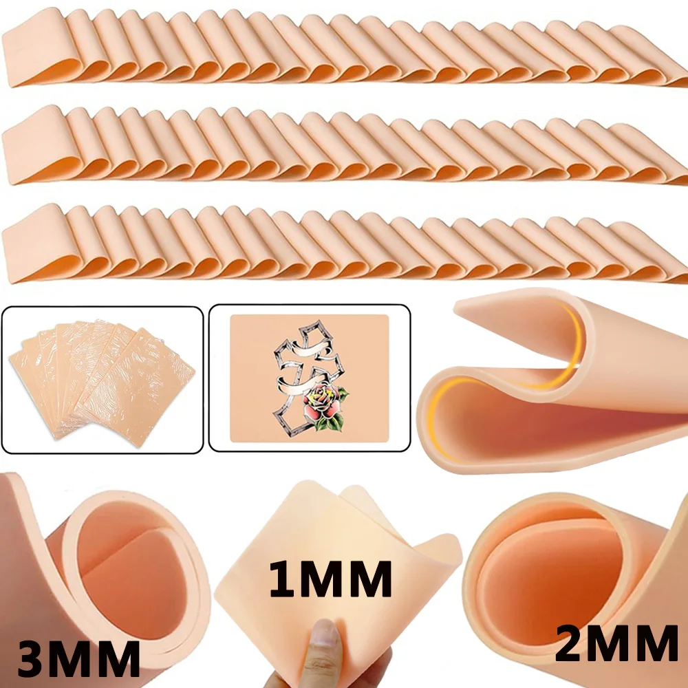 

3mm/2mm/1mm Tattoo Practice Skin Double-sided Eyebrow Tattoo Fake Skin Permanent Makeup Tattoo Training Skins Tattoo Accessories