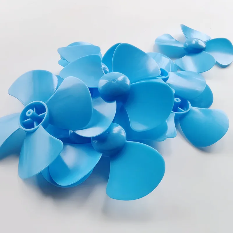 10pcs 80mm Four-blade Propeller Blue for Model Making Fit 2mm Motor Shaft DIY Fan Blade Boat Paddle Accessories High Quality