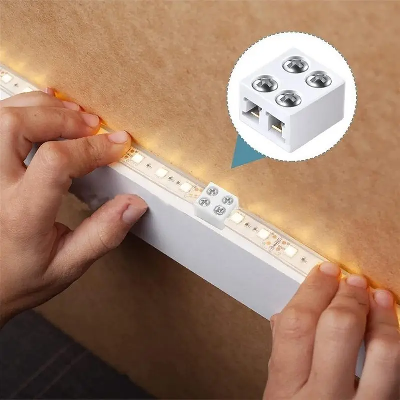 A04G-User-Friendly 8Mm LED Strip Connectors 20Pcs Versatile LED Light Strip Connectors LED Connecting