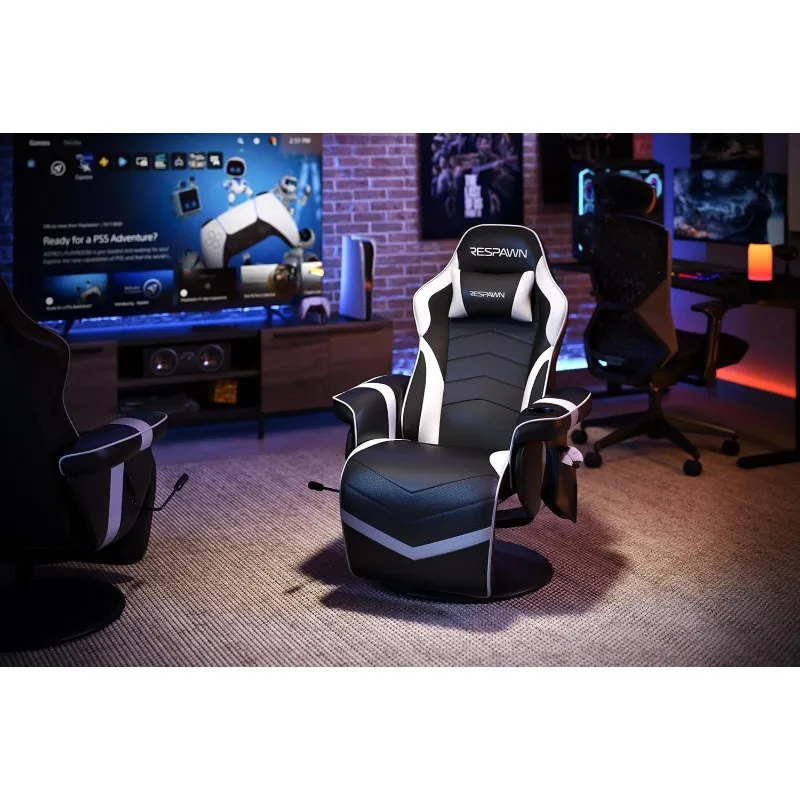 Video Games Console Recliner Chair, Computer Recliner, Adjustable Leg Rest and Recline, Recliner with Cupholder