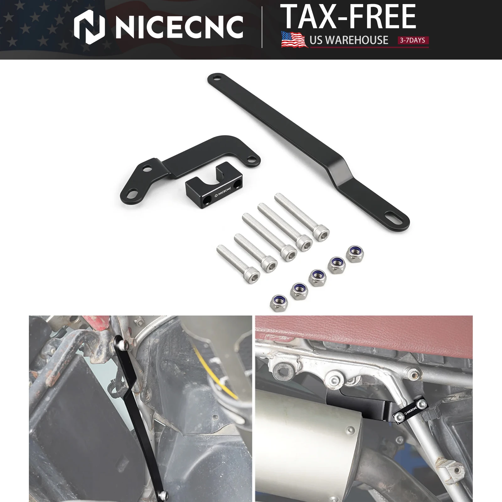 

For Honda XR650L 1993-2024 2023 2022 2021 2020 2019 XR 650L NICECNC Motorcycle Rear Reinforced Subframe Support Arm Stiffener