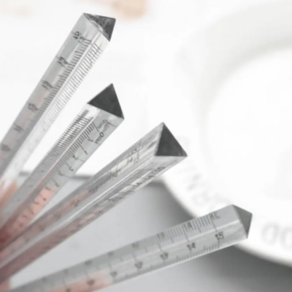 17cm Scale Ruler Clear Scale Print Long Lasting Transparent Triangle Student Scale Rulers Stationery For Architects School
