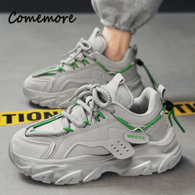 Men's Breathable Causal Sneakers Thick Soled Trendy Outdoor Running Sport Shoes New Fashion Male Soft Soles Comfort Footwears