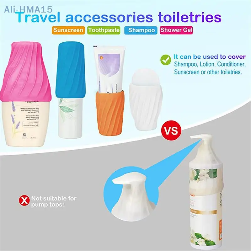 Leak Proof Cover Silicone Cosmetic Leakproof Sleeve Toiletries Container Shampoo Conditioner Bottle Anti-leak