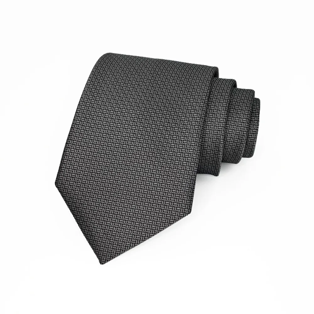 

Classic 8cm Width Striped Neck Ties Solid Color Black Gray Mens Necktie Elegant Trendy Gentlemen Men's Wedding Tie Wedding Party