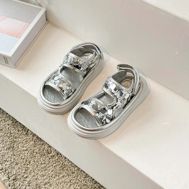 

Korean Style Summer Sandals For Girls Luxury Pearl Flower Children's Beach Shoes Ergonomics Soft-soled Kid's Girl's Sandals