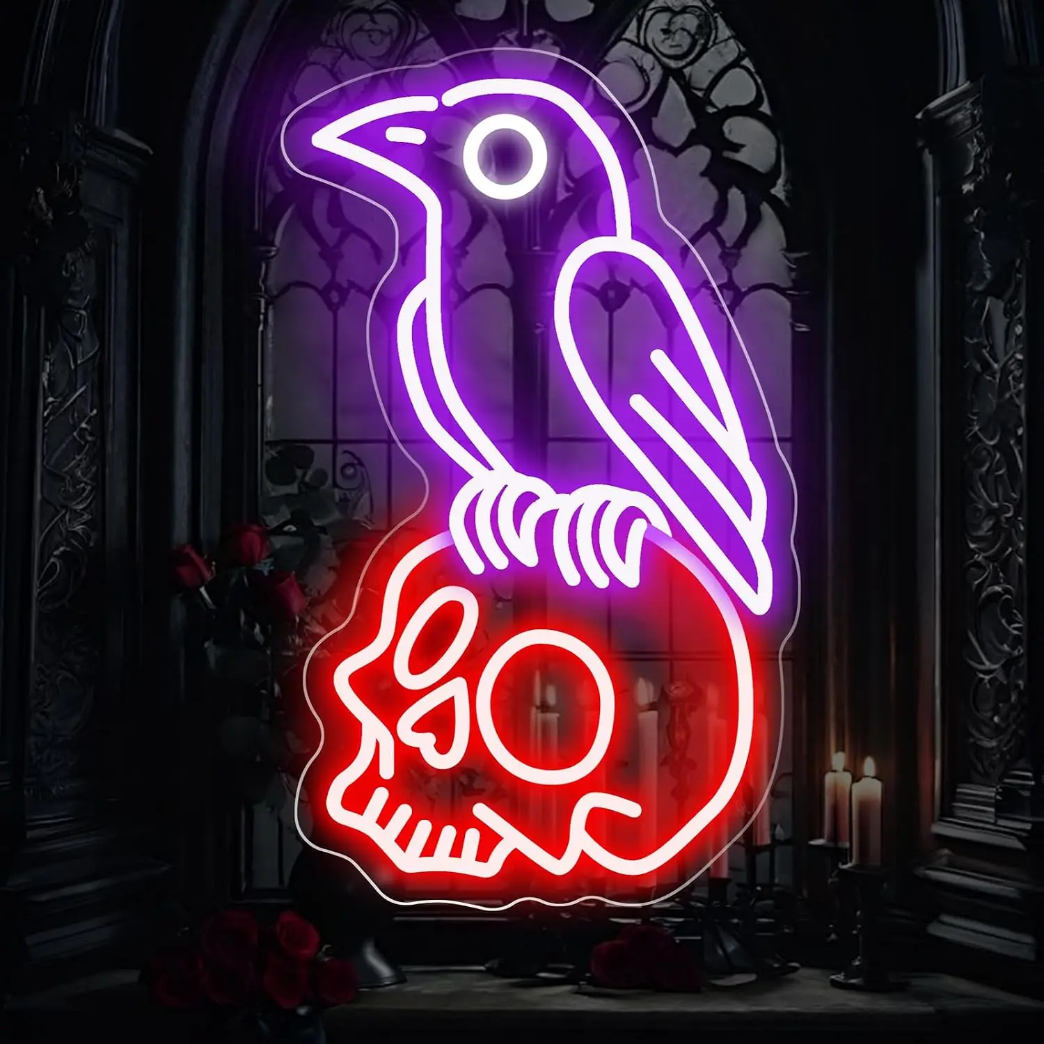 raven-on-skull-neon-sign-usb-dimmable-led-lights-for-gothic-horror-themed-bedroom-bar-halloween-party-wall-art-decor-gift