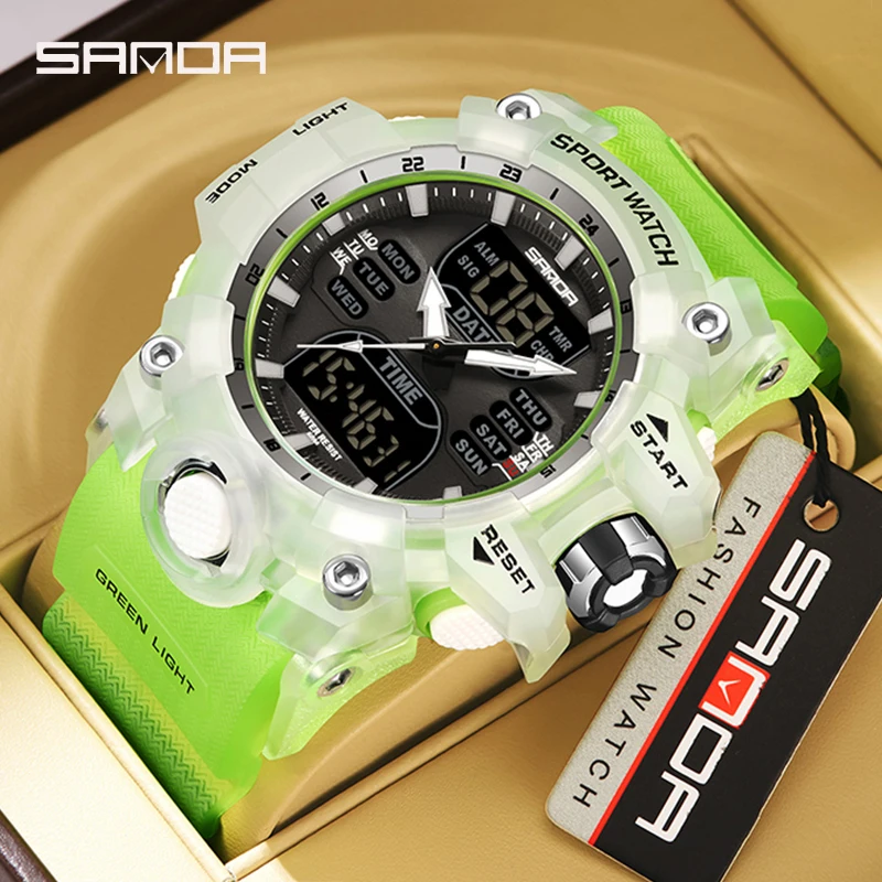 SANDA G style New Men Watch 50M Waterproof Sports Military Quartz Watch For Male Electron LED Digital Wristwatch Reloj De Hombre