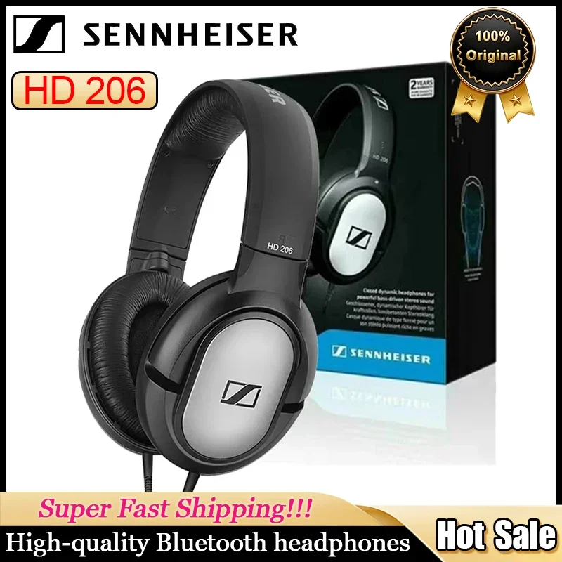 

Наушники Sennheiser HD206 Over-Ear, проводные, стерео, с объемным звучанием и глубокими басами, аудиофильские, оригинальные, с шумоподавлением, для мониторинга