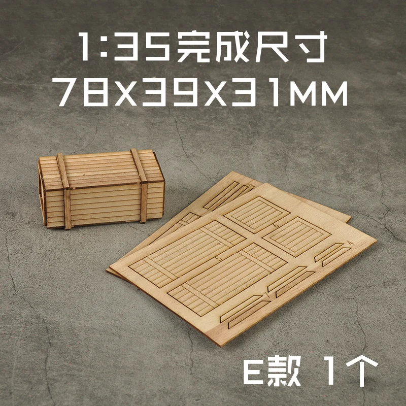 Scale 1:35 Miniature Wooden Box/Tray Bracket Assembly Model Handmake Diy Sand Table Scene Layout Materials Diorama Kit 1Pcs