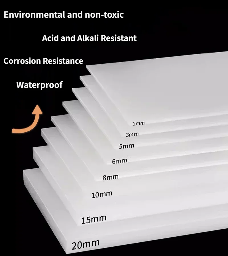 2-5pcs White Polypropylene Board Thickness 2-10mm 100x100 100x200 150x150 200x200 210x297mm Food Grade PP Plastic Sheets Plate