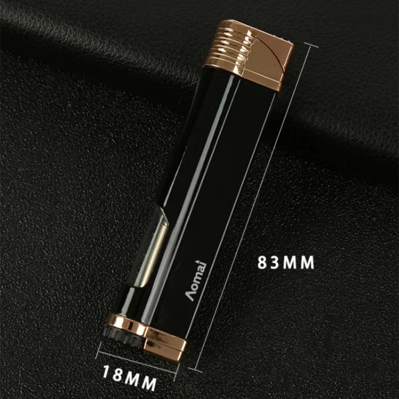 Metal Mini Windproof Tungsten Wire Ignition Jet Flame Turbo Butane Gas Torch Lighter Visible Gas Window Portable Cigar Lighters